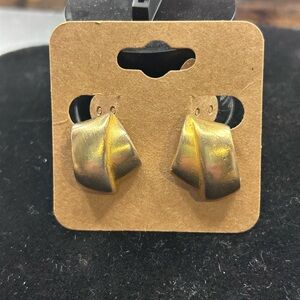 Gold Geometric Clip Earrings